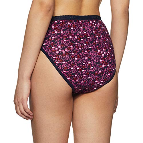 Image of Rupa Softline Women's High Rise,All-Day Fresh Cotton Hipster Panties,Outer Elastic Waistband, Regular Fit,Full Coverage,Assorted Print, Pack of 4