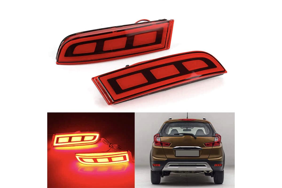 Automaze Rear Bumper LED Reflector Brake Light Compatible For Honda WR-V, Set of 2 Pc