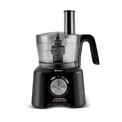Karaca Mastermaid Power Multifunctional 11 in 1 Food Processor Set, 2500W Power, 1.5 L, 3.3 lb Wide Bowl, Non-slip Feet, Ice Crushing Feature, Chopper, Mixer, Grinder, Black Silver