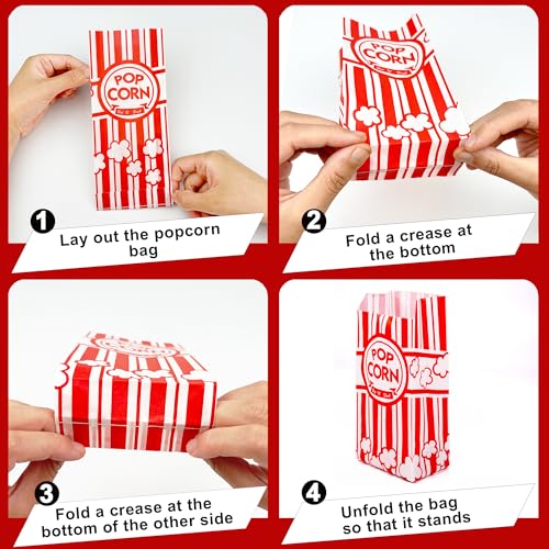 Homrelaxy 600 Pcs Popcorn Bags, 1 oz Popcorn Bags Individual Servings, Bulk Paper Pop Corn Sleeves for Pop Corn Machine, Movie Night, Cinema, Carnival, Party, Concessions (600) by Homrelaxy - Image 5