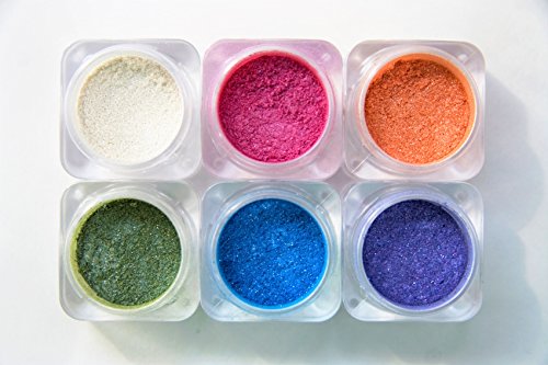 Mica Powder Pigment for Makeup - Lip Gloss Pigment Powder for Lipstick - Pigment Powder for Nails - Loose Mica Pigment Powder for Face & Body - Naked Cosmetics Broadway Collection of 6