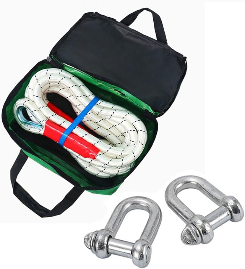 Tow Strap 2”x16’44092 Lbs Recovery Strap Kit Includes Tow Rope 2 U-Ring Shackles 5/8 Storage Suitable for Roadside Assistance for Trucks Pickups(4 m/30 tons)