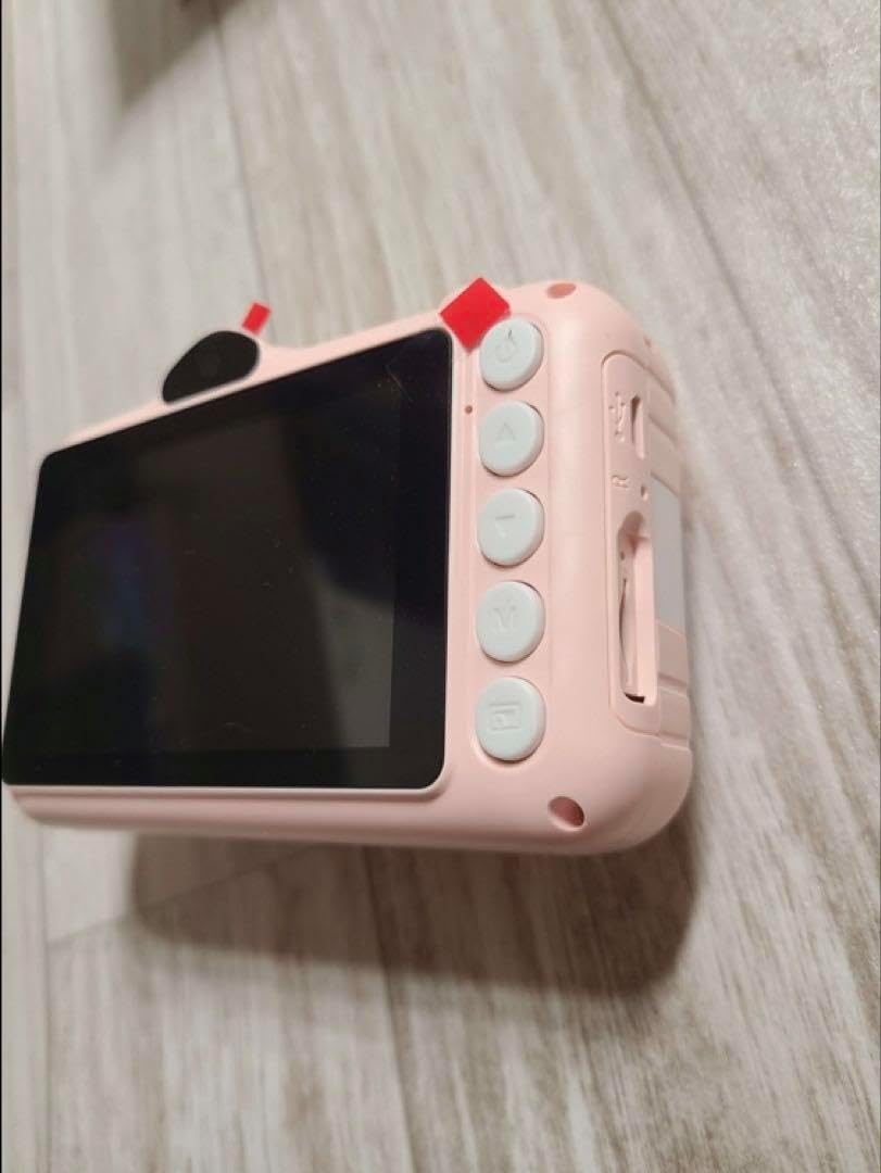 匿名配送microUSBケーブル・ストラップ付きキッズカメラ ピンク