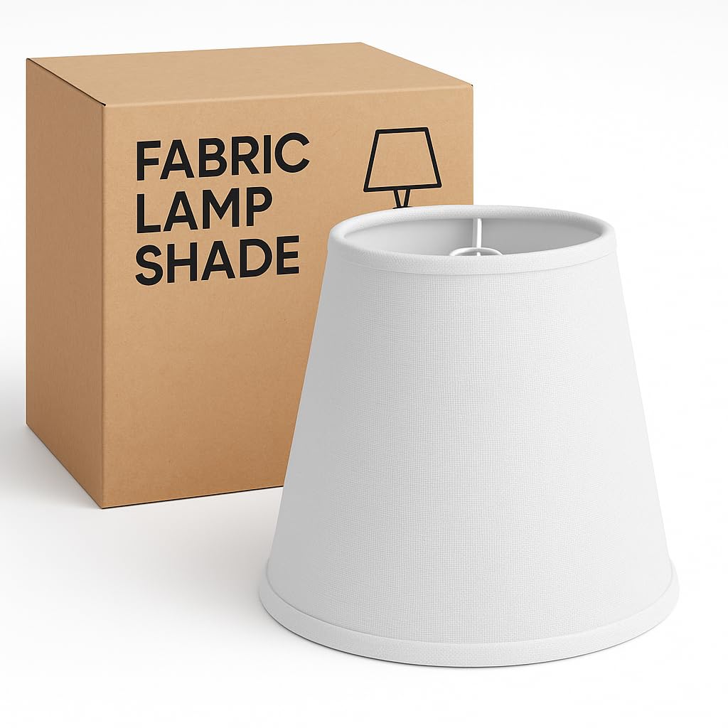 DC Voltage Coolie Fabric Lampshade with Free A60 LED Bulb Vintage 16cm Off-White Ceiling Light Shade for Table Lamps Floor Lamps Pendant Lighting in Bedroom Hallway Kitchen Decor