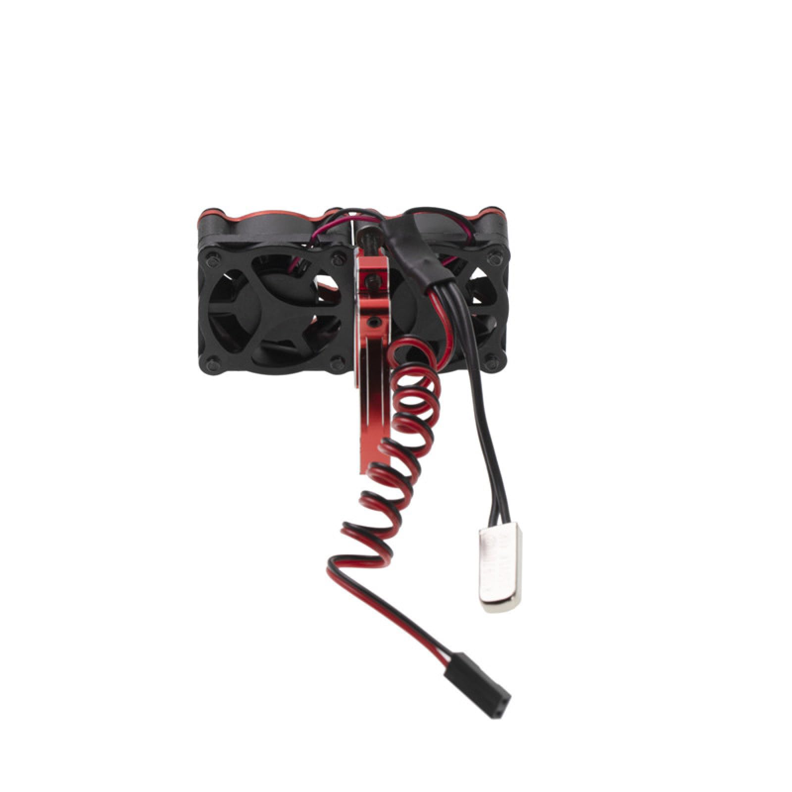 540 550 3650 3660 Motor Heatsink Cooling Fan with Thermal Sensor for 1/8 1/10 RC Car for Axial SCX10 for Trax-xas TRX4 for Tam-iya(Yellow)