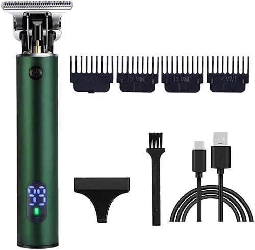 Miniatura 48 de Cortadora de pelo profesional para hombres y mujeres, inalámbrica, recargable, recortadora de pelo, kit de aseo de corte de cuerpo de metal, Cabeza