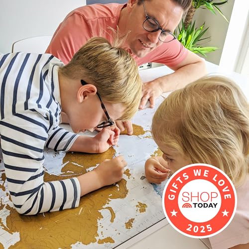 Scratch The World ® Travel Map - Frameable Scratch Off World Map Poster - X-Large 23 x 33 - Maps International - 50 Years of Making Maps - Updated 2025 - Cartographic Detail Featuring Country & State Borders