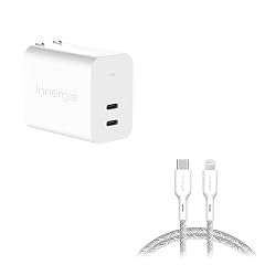 Innergie C4 Duo 45W GaN Dual-Port Foldable USB C Charger USB C to Lightning Nylon Cable 5 9ft