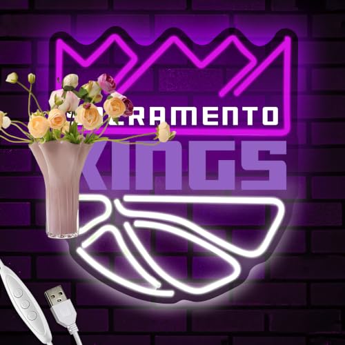 Basketball Team Neon Sign, Led Dimmable Basketball Team Logo USB Powered Hanging Light Up Neon Sign Night Light for Wall Decor, Man Cave, Game Room, Bedroom, Party, Birthday Christmas Merch Gift for Boys Fans