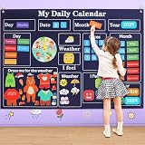 My First Daily Calendar-Preschool Classroom Must Haves, Circle Time Learning Center, Days of the Week Chart for Toddlers Learning, Classroom Calendar for Kids, 3.3Ft Felt Board for Toddlers