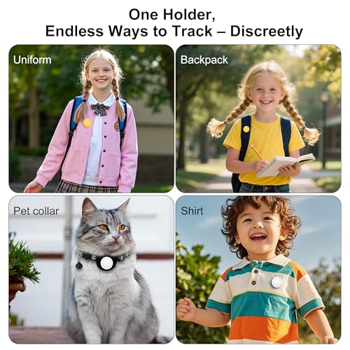 Image of for AirTag Holder for Kids, Compatible with Apple AirTag 1 & 2nd Gen, 2-Pack Waterproof Hidden Air Tagholder with Safety Pin Discreet Toddler Airtag Clip for Clothing, Backpack & Dog Collar