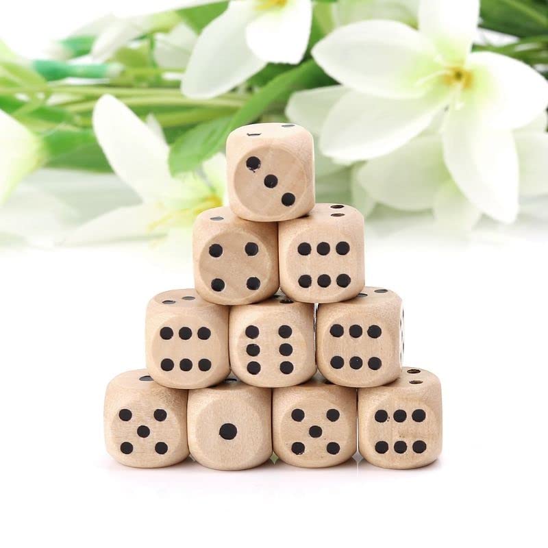 DEZIINE�5PC 3cm Wooden 6-Sided Dice Chess Props Toy Big Colorful Round Corner Dice Party Entertainment Game Kids Toys Table Games(Colour as per avelblety)