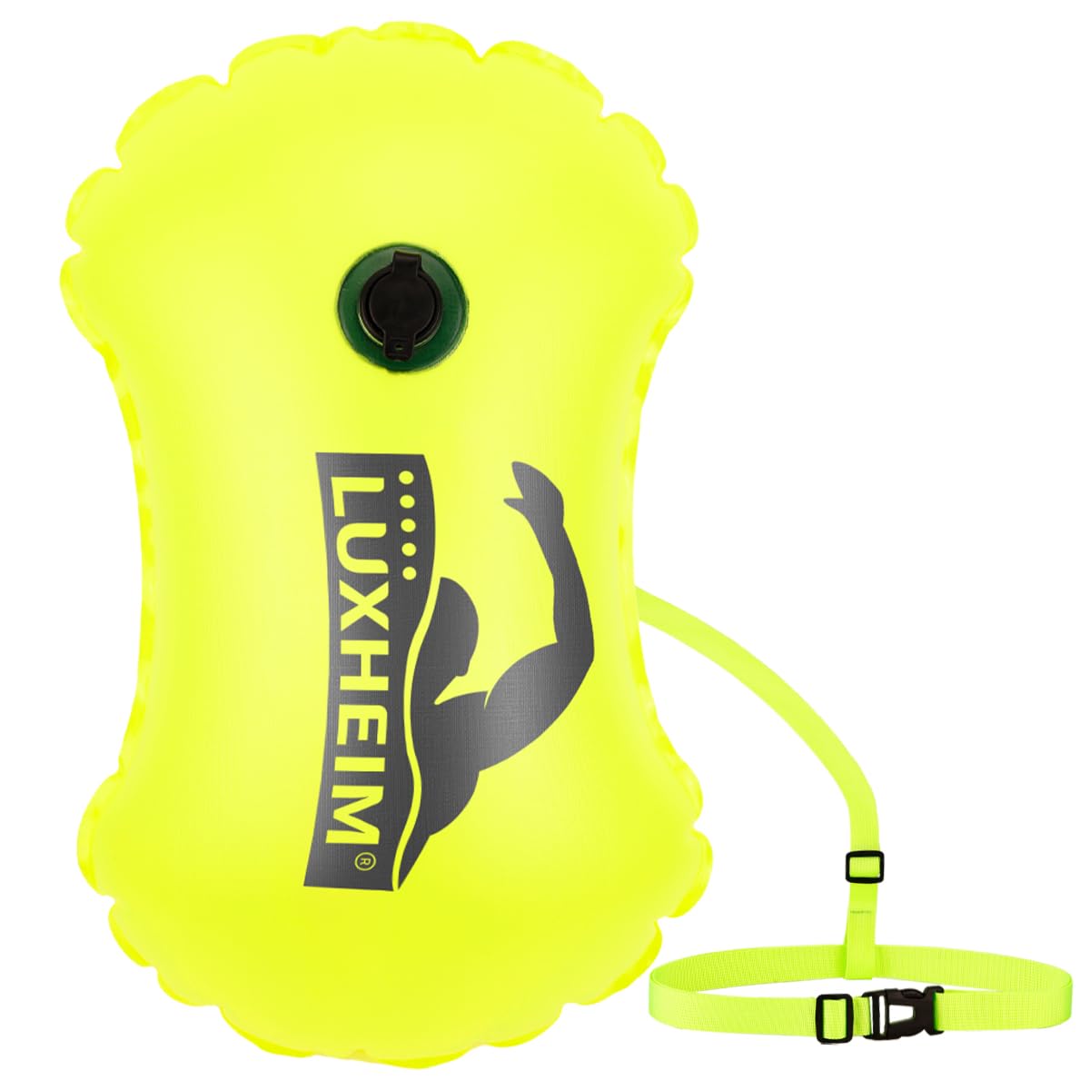 LUXHEIM Swim Buoy Tow Floats for Open Water Swimming Highly Visible Swim Float Waterproof Inflatable PVC Tow Float for Triathlons