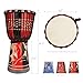 MUINS Djembe drum,8'' x 16'' African Hand Drum Carved Mahogany African Drums with Goatskin Drumhead for Kids and Adults Beginners (Red Dolphin, 8 Inch)