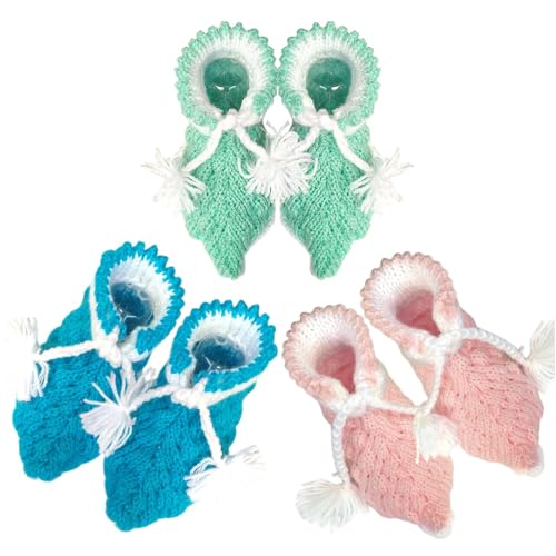 Image of Woolen socks /Baby's Woollen Socks Kids woolen Socks for new Born(Multicolor, 3-6 Months) Pack of 3
