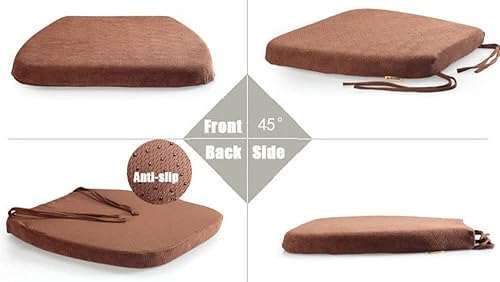 Miniatura 6 de Sigmat Almohadillas para silla de comedor, paquete de 2 cojines de espuma viscoelástica en forma de U de 17 x 16.5 pulgadas con tiras color gris