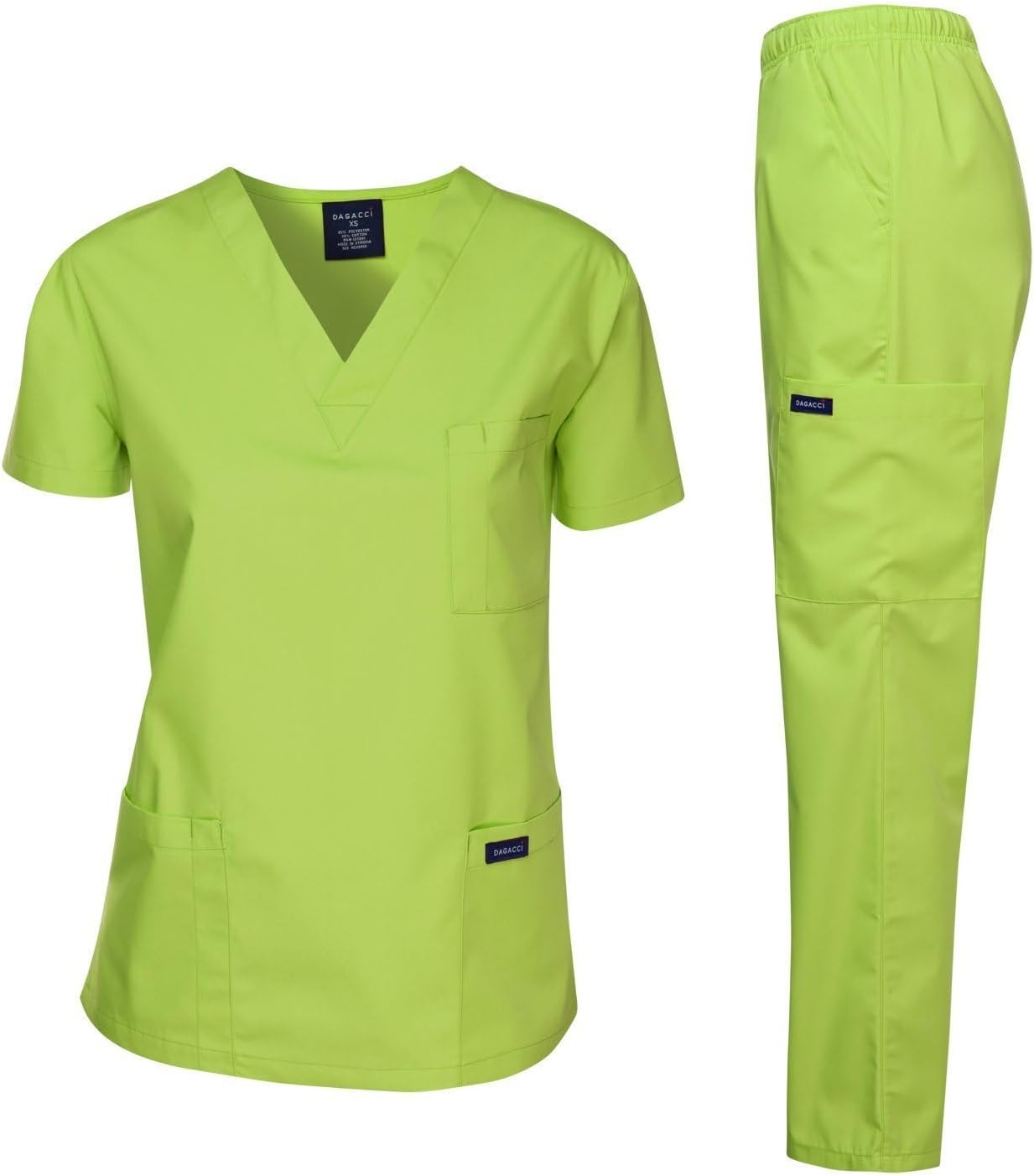 Dagacci Scrubs Medical Uniform Women and Man Scrubs Set Medical Scrubs Top and Pants