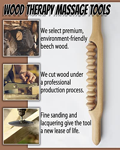 Wood Therapy Massage Tools, Anti Cellulite Maderoterapia Kit, Massage Stick, Lymphatic Drainage Muscle Roller Stick, Body Sculpting Tool For Pain Relief #TOP2