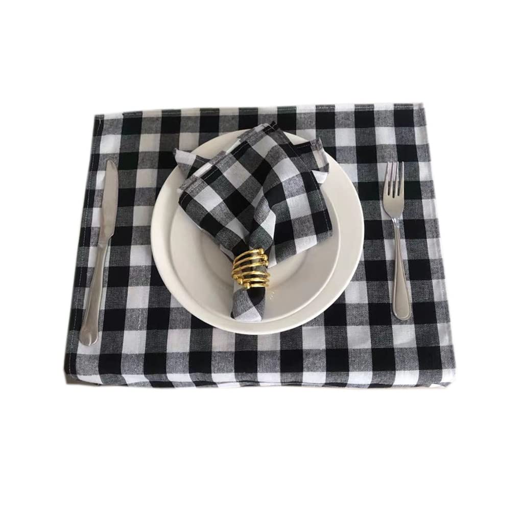 Serviette de table lin coton LiChA : lot de 12 pour décoration table rétro - 4