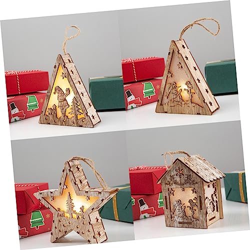 ABOOFAN 3 Peças Decoração Para Mesa De Natal LED Pendurado Ornamento Decoração De Mesa Enforcamentos
