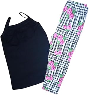 طقم بناتي، بنطالون وتوب قطن حمالات. لسن 2 سنة