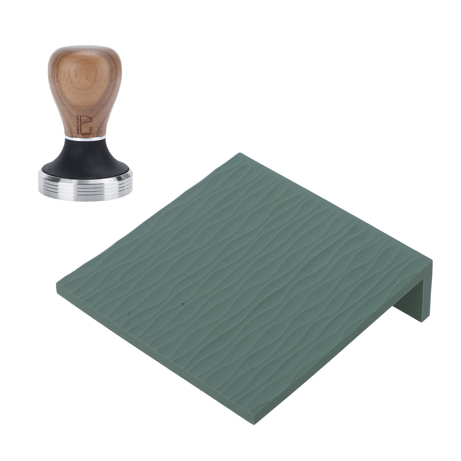 Tapete de silicona para café, compactador de café de acero inoxidable con compactador de de 58 mm, protección perfecta para el hogar, cocina, accesorios para hacer café (Verde)