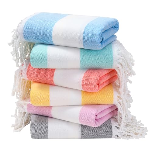 Genovega 6-Pack Oversized Turkish Beach Towels
