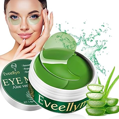 Eveellyn Augenpads, 60Pcs Augenpads Gegen Augenringe, Aloe Vera Eye Pads Cover