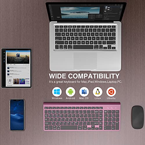 Bluetooth-KeyboardJ-JOYACCESS-Multi-Device-24GBT30BT50-Wireless-Bluetooth-Keyboard-Compatible-with-iMacMacMacBookLaptopAndroidWindows-Wine-Red