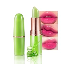 BINGBRUSH Aloe vera Color Changing Lipstick,Moisturizer Long Lasting Lip Care Magic Lip Gloss,Makeup Lipstick Set (1pc 01Aloe vera, A-1pc)