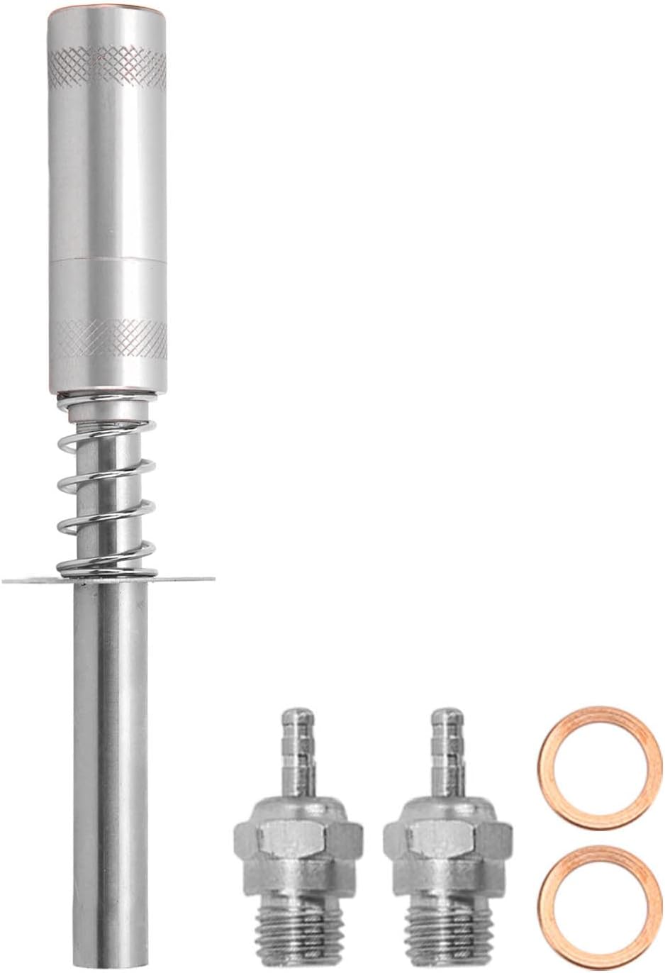 Gl hkerzenz nder RC-Starter-Kit aus Aluminiumlegierung RC-Motorz nder mit N3-Hei funken-Gl hkerze f r  lbetriebene RC-Autoschiff-Methanolmotoren Silber