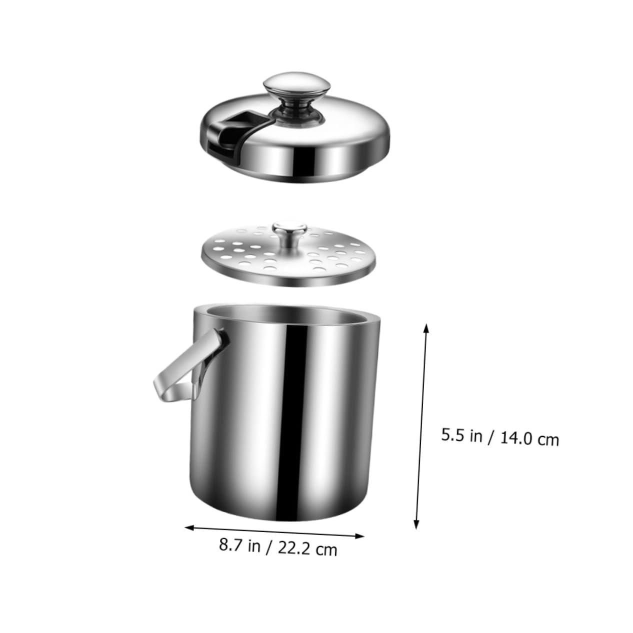 Seau à Glace en Acier Inoxydable 1, 3 L Couvercle Ambiance Bavaroise