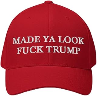 Made Ya Look Fuck Trump Hat - Embroidered Structured Flex Fit Cap - F Trump Anti Trump Hat