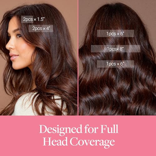 Image of GOO GOO Tape In Weft Hair Extensions Human Hair, 2 Dark Brown, 8cm Wide Tape, 18inch 7pcs 110g, Tape Weft Hair Extensions, Seamless Tape in