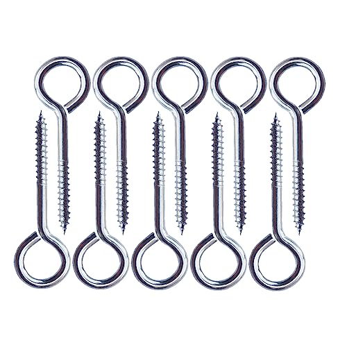 Lokatall - Eyenets Lot de 10 boulons à œil de vigne M5 x 65 mm en acier inoxydable 304 pour loisirs créatifs et suspension de cadres en bois