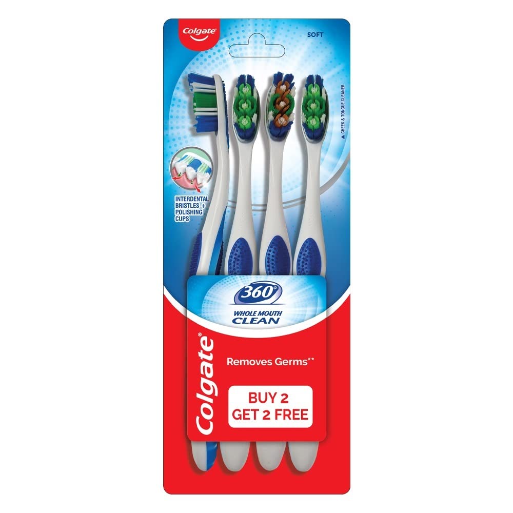 Pack of 3 Colgate 360 WholeMouth Clean Toothbrush Tooth Brush