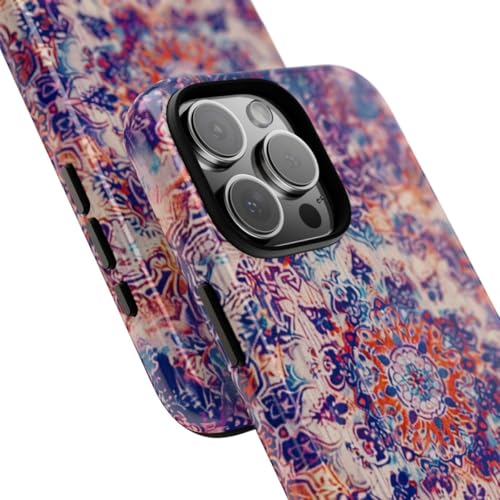 Coque iPhone 16 Pro Max rigide motif oriental violet premium - 2