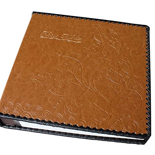 Beautyus Photo Album Book, Family Album, Leather Cover, Holds 3X5, 4X6, 5X7, 6X8, 8X10 Photos (Brown, Large) #TOP5