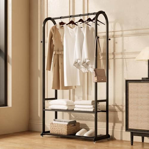 Sturdy metal clothes rack,Black fr...