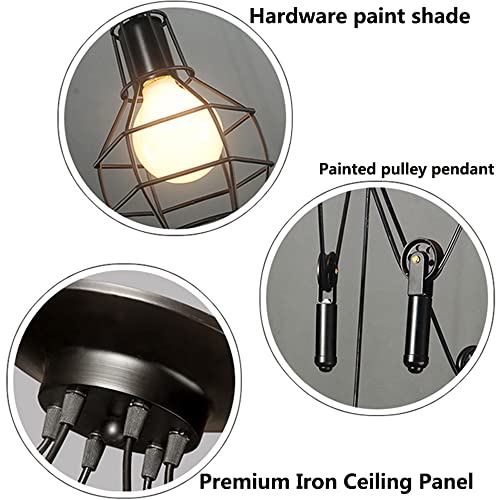 Lustre moderne LED cage oiseau à 5 têtes suspendues E27