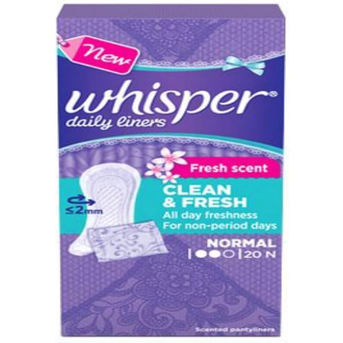 Whisper daily liners Clean and fresh 20 pad pack of 1 (B0CPVJ25DQ) Amazon Price History, Amazon Price Tracker