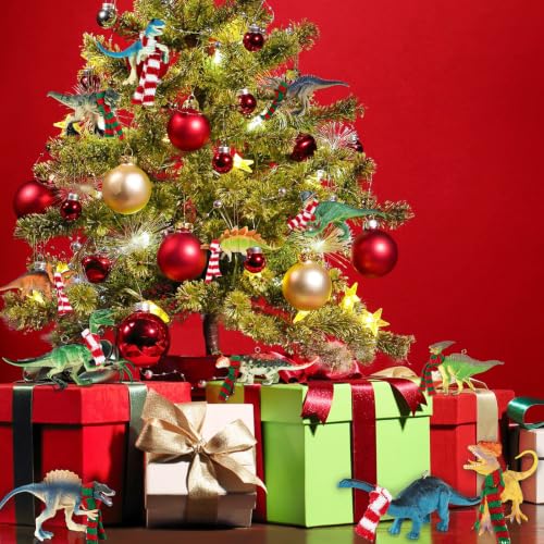 Image of Mulbozy 12 Pcs Dinosaur Ornaments for Christmas Tree,Dinosaur Christmas Set