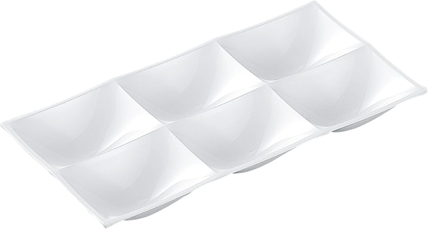 M-21-22 Cooking Lacquer Wakazumi Lacquer Dishwasher-Safe TA9.1 inches (23 cm) Six Combo Plate, White