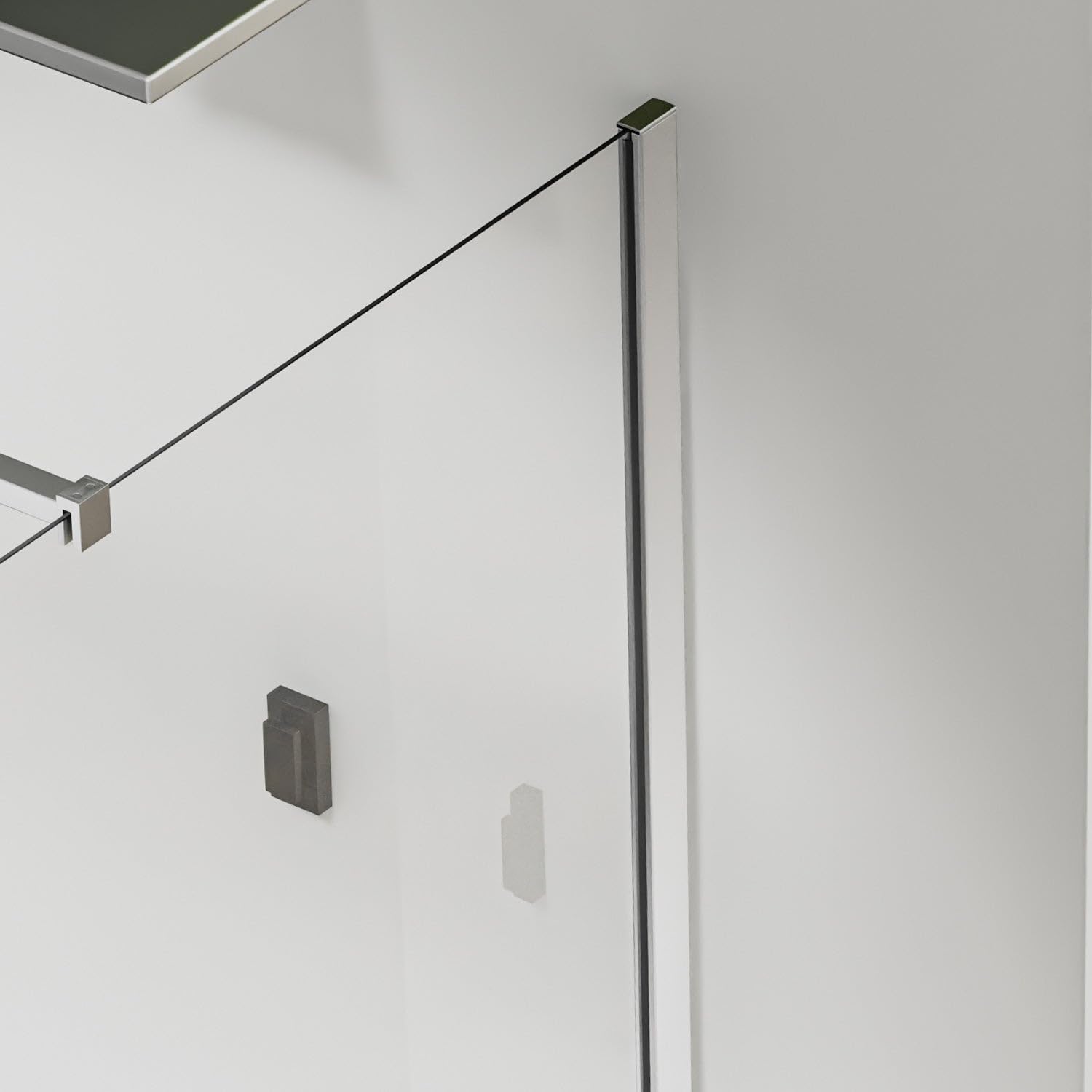 Paroi de douche 30×200 cm - verre 8mm transparent - Barre de fixation extensible 73-120 cm - Finition chromée