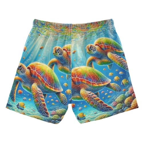 Sea Turtles Sunshine Boys Swim Trunks Quick Dry Toddler Swimsuit Boy Bathing Suits Board Shorts Swimwear 4T2
