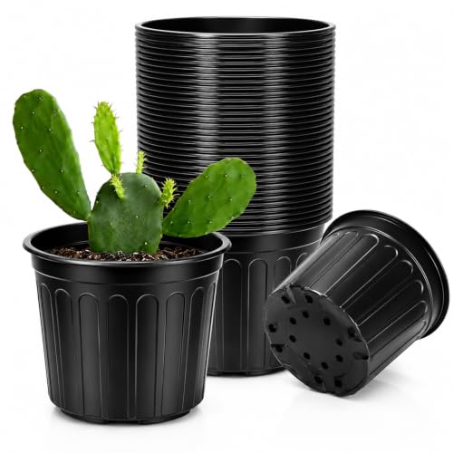 SLMKHHU 40 Pack 3 Gallon Nursery Plant Pots 10 Inch Plastic Garden Flower Seedling Planter Pot with Drainage Holes for Outdoor Indoor Plants Gardening Gifts
