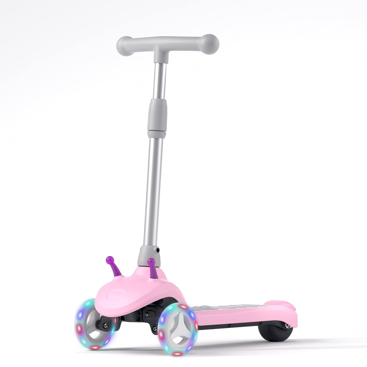 Scoothop 3 Wheel Electric Scooter for Kids, Motorized Scooter with Flashing LED Wheels, 5Mph Safe Speed, Lean to Steer, 3 Adjustable Handlebar Height