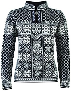 Dale of Norway Women's Peace Sweater, Black/Off White, Large
