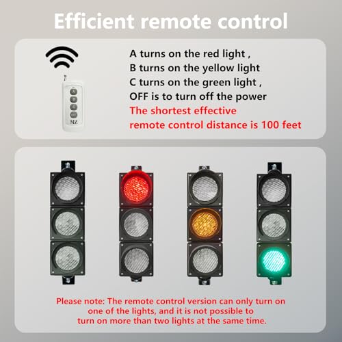 guanghongan 100mm(4inch) AC85-265V Traffic/Stop/Go Light Kit Lamp,PC Housing Waterproof IP65 (103 Remote Control （No Battery） by guanghongan - Image 6