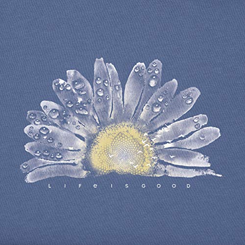 Life is Good Women's Crusher Tee Shirt, Short Sleeve Cotton Graphic T-Shirts, Watercolor Daisy Birds3